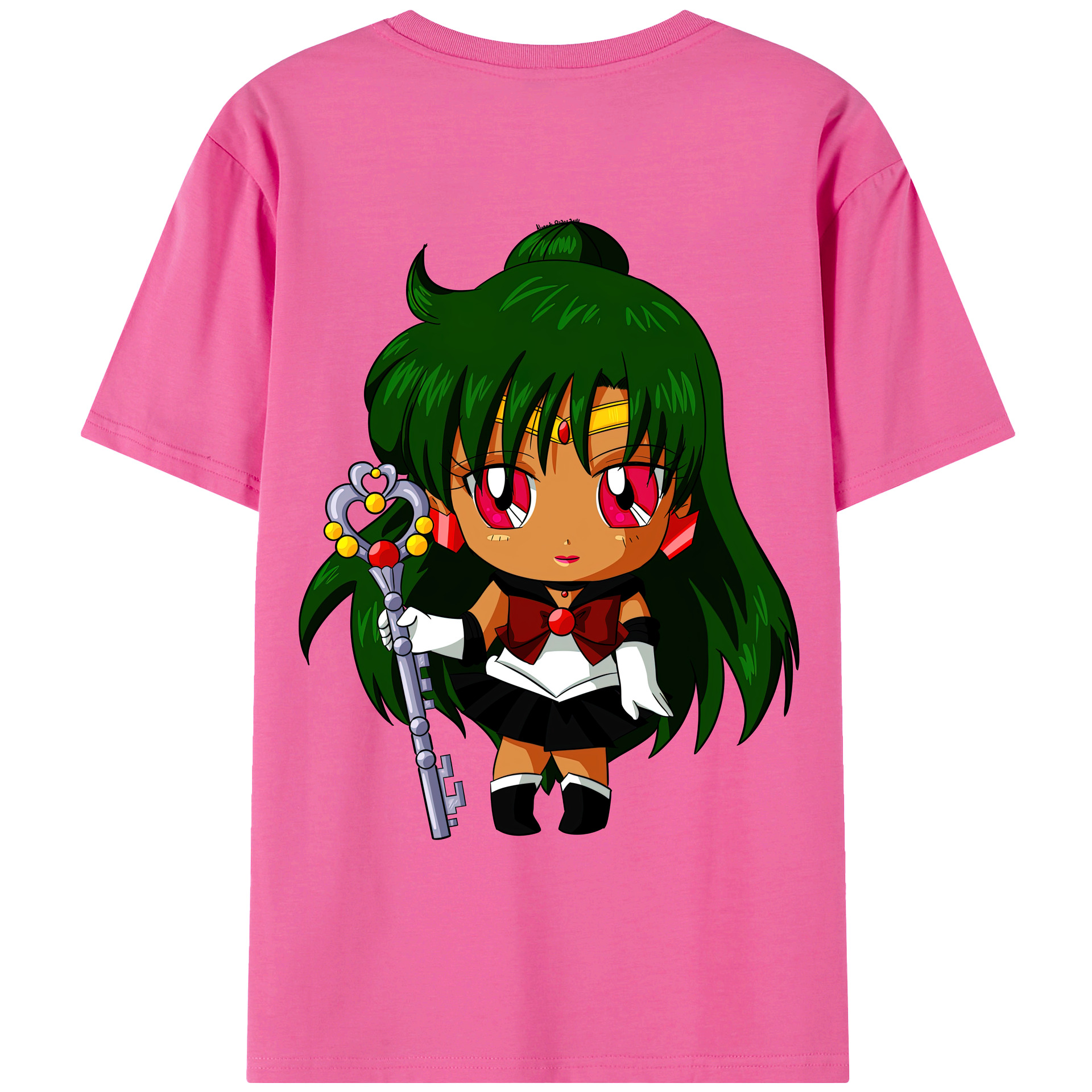 （画像用） 美少女戦士セーラームーン 冥王せつな Sailor Moon Meiou Setsuna レディース半袖Tシャツ(バックプリント)